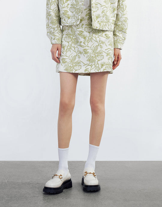 식물 프린트 스커트