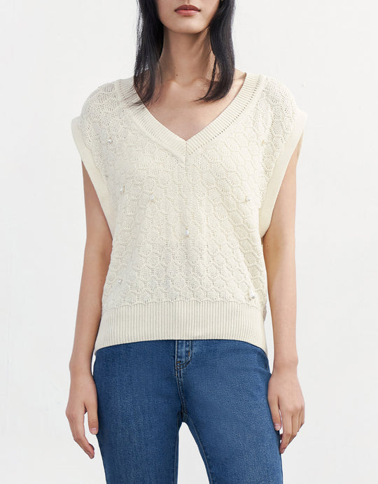 비즈 스웨터 조끼