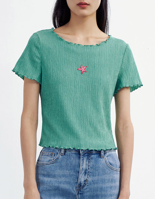 U넥 스키니 티셔츠