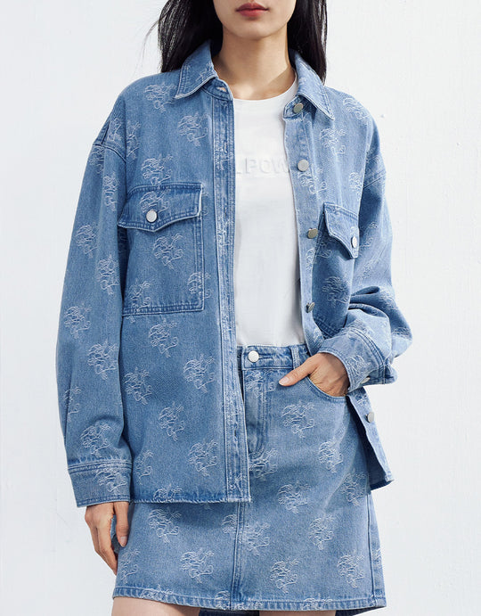 우디 딱따구리 데님 셔츠