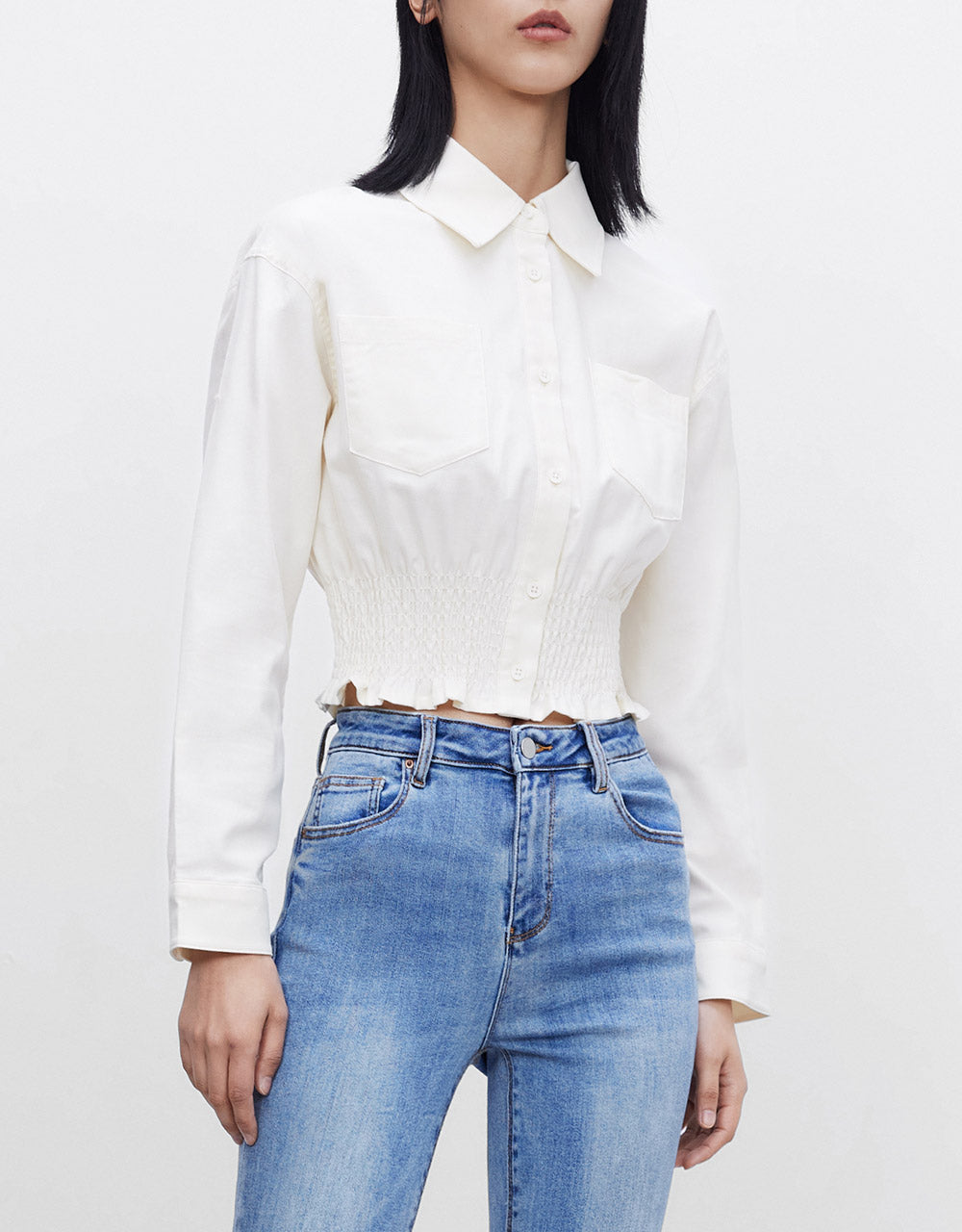 허리라인 셔츠