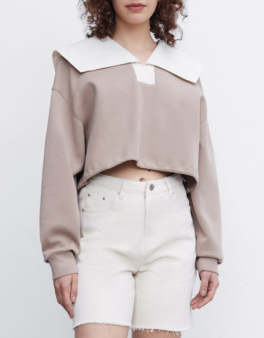 세일러 칼라 크롭 맨투맨