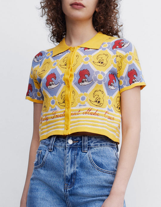 딱따구리 우디 반팔 가디건