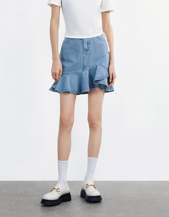 A라인 데님 스커트