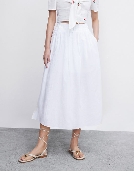 A라인 미디 스커트