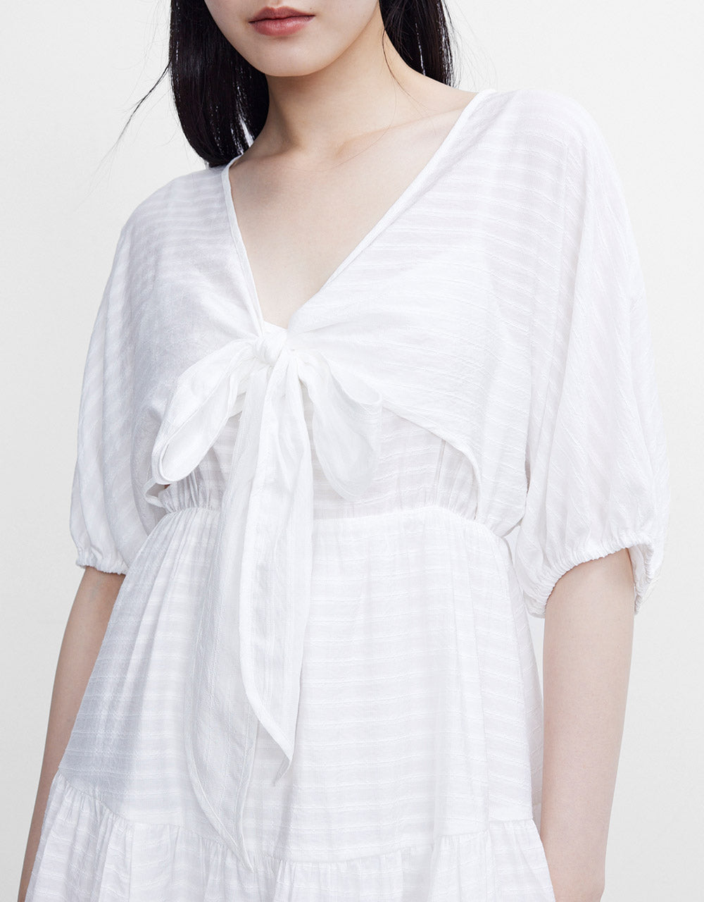 V넥 A라인 드레스