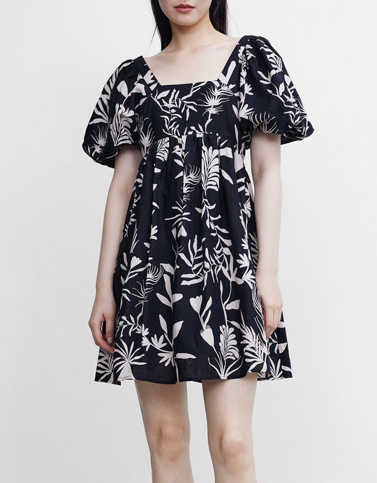 플라워 A라인 드레스