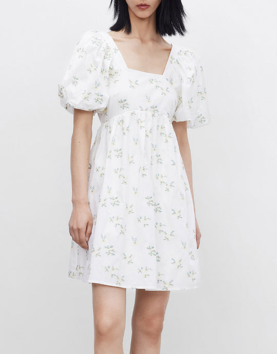 스퀘어넥 A라인 드레스