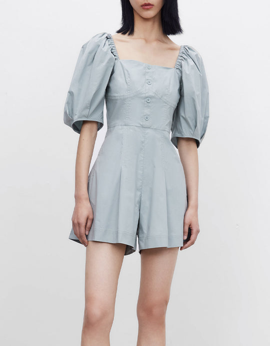 퍼프 슬리브 점프수트