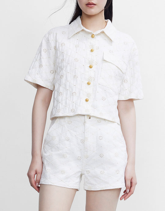 플랩 포켓 버튼업 데님 셔츠