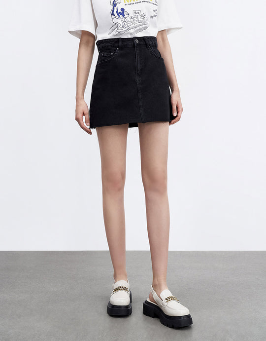 미니 데님 스커트