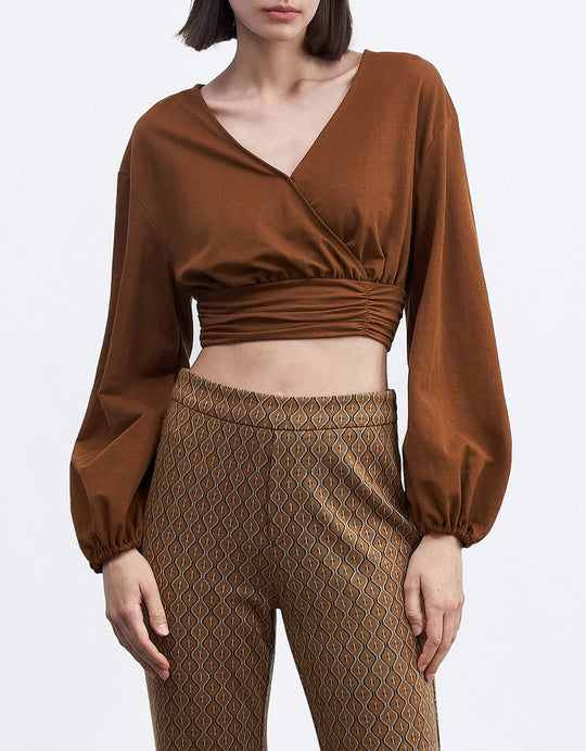 서플리스 크롭 블라우스