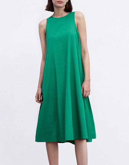 슬리브리스 미디 드레스