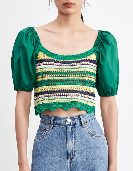 스플라이스 스트라이프 니트 탑