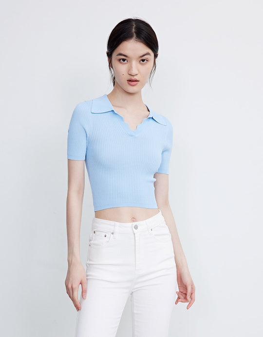 크루넥 니트 티셔츠