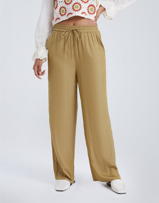 우븐 9 부 스트레이트 팬츠