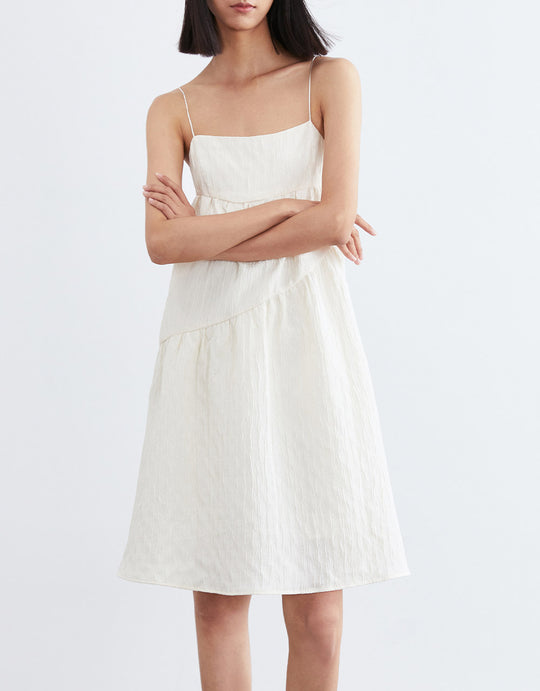 슬리브리스 U넥 A라인 드레스