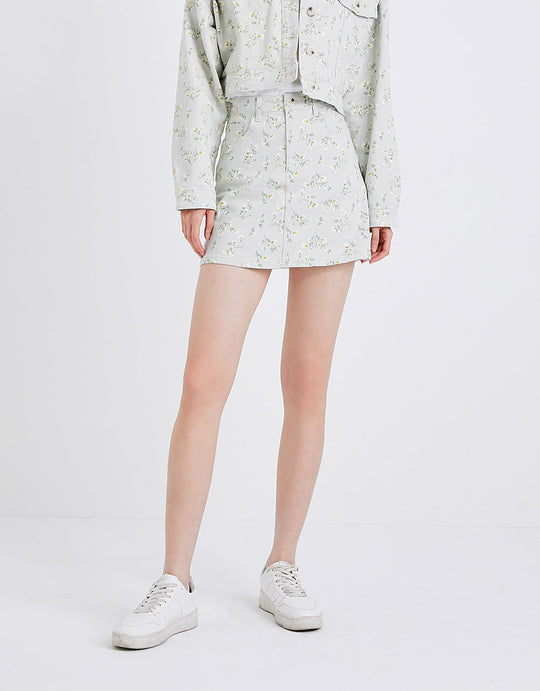 미디 A-Line 데님 스커트