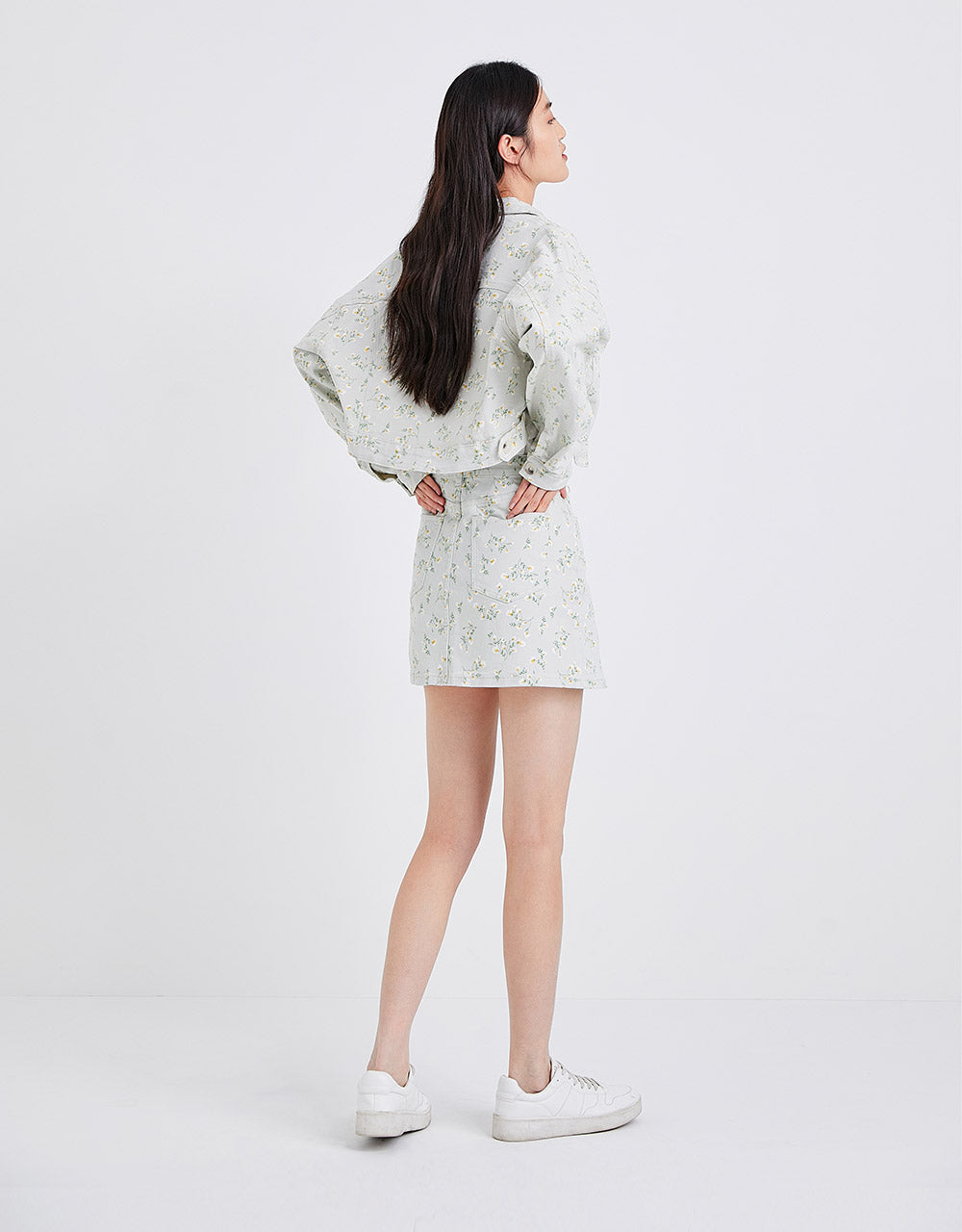 미디 A-Line 데님 스커트