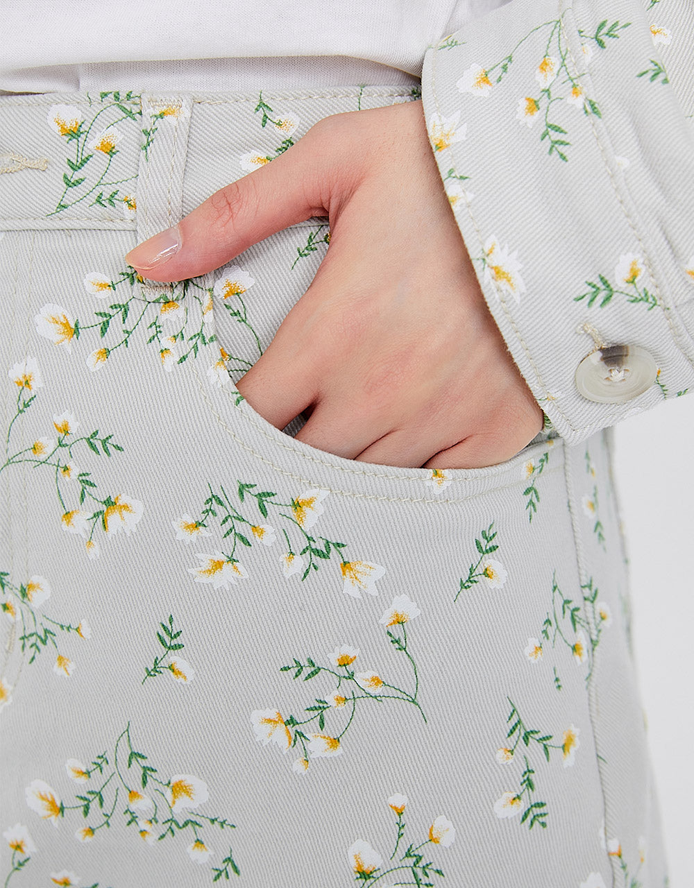 미디 A-Line 데님 스커트