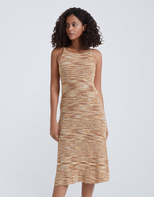 슬리브리스 크루넥 니트 드레스