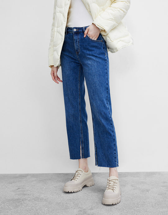 로우 헴 슬랜트 포켓 진