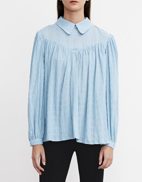 인형 칼라 작업복 블라우스