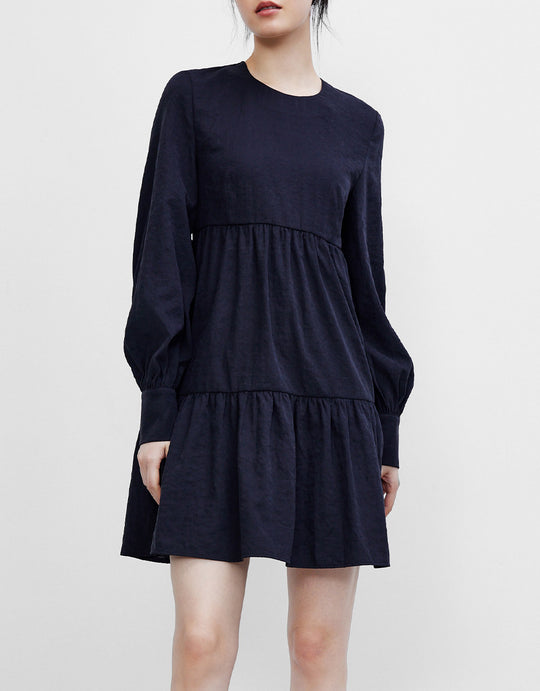 퍼프 슬리브 작업복 드레스