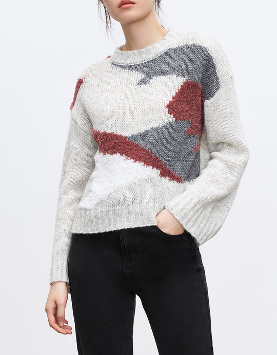 크루넥 니트 티셔츠