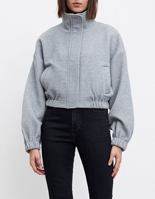 드롭 숄더 지퍼 업 프론트 자켓