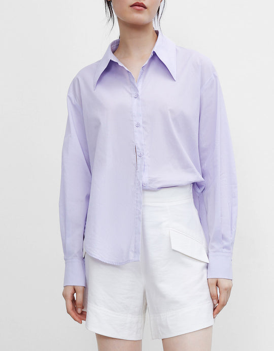 타이 프런트 버튼업 셔츠