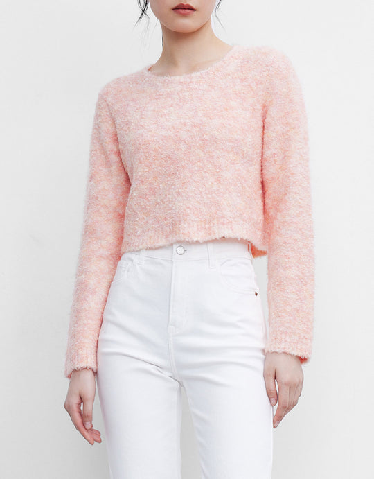 라운드넥 크롭 스웨터