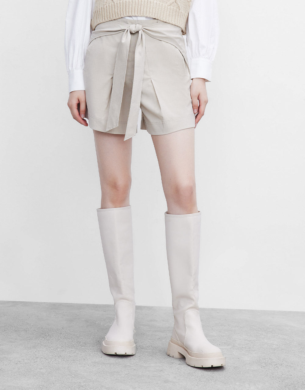 셀프 타이 캐주얼 반바지