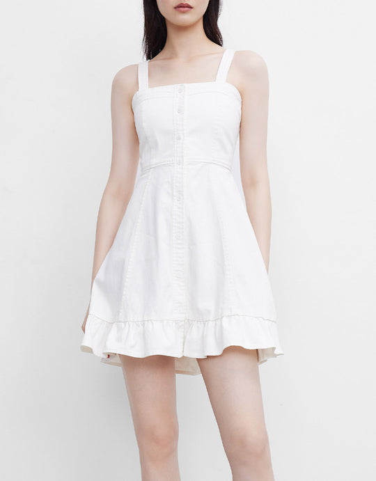 러플 밑단 버튼업 캐미 드레스