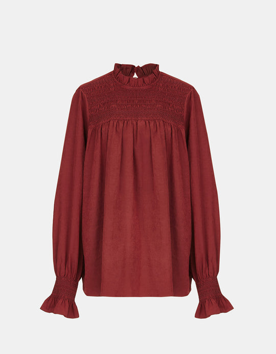 러플 라펠 블라우스