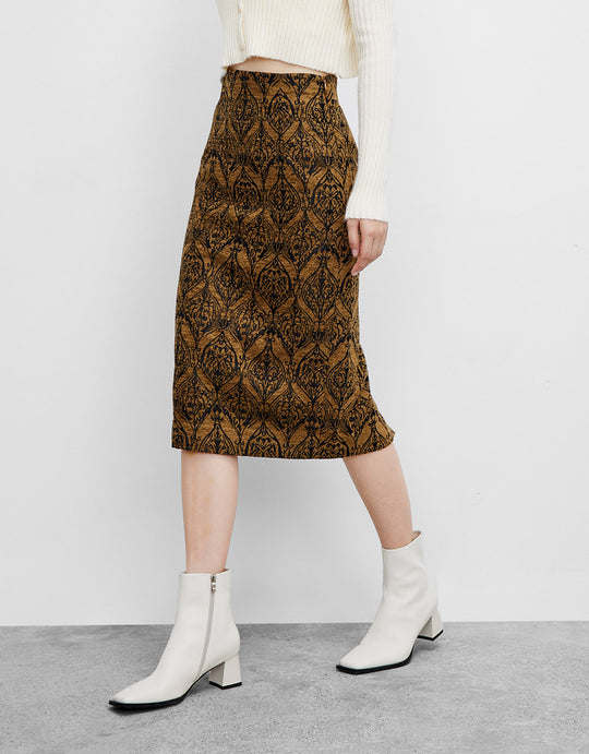 올오버 패턴 롱 스커트