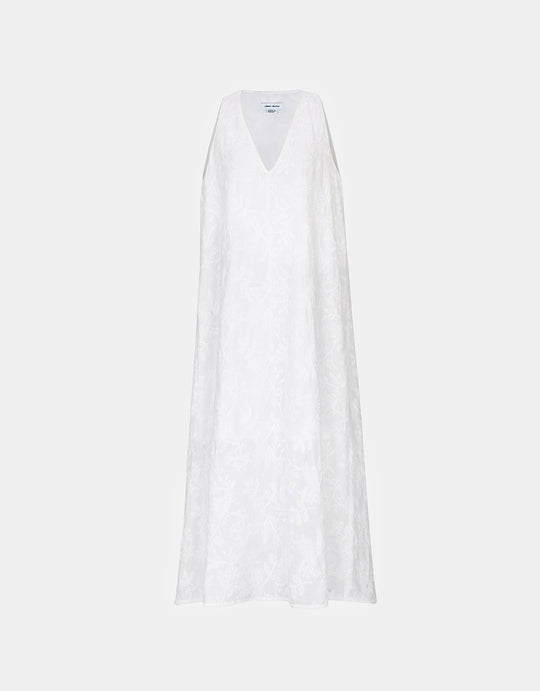 슬리브리스 V넥 A-Line 드레스