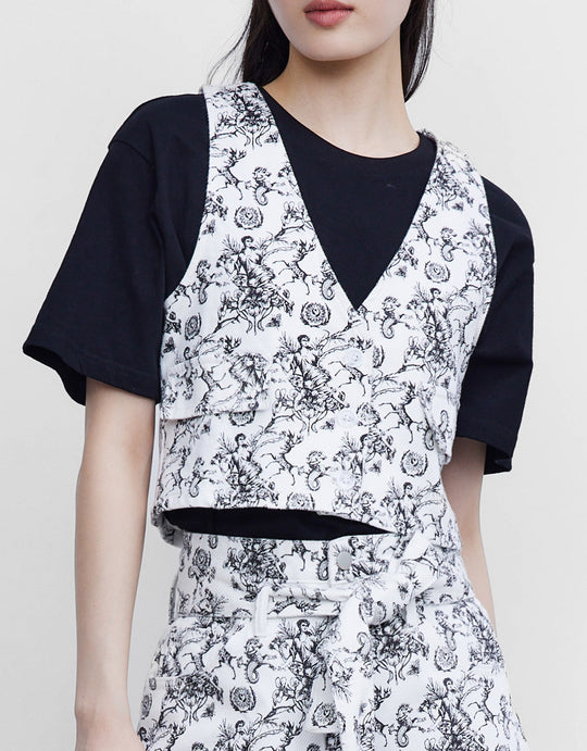 레저 데님 조끼