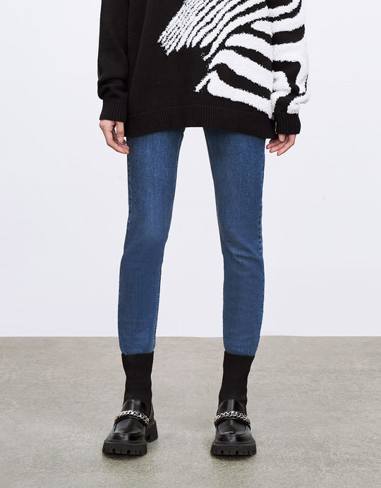 로우 헴 스키니 진