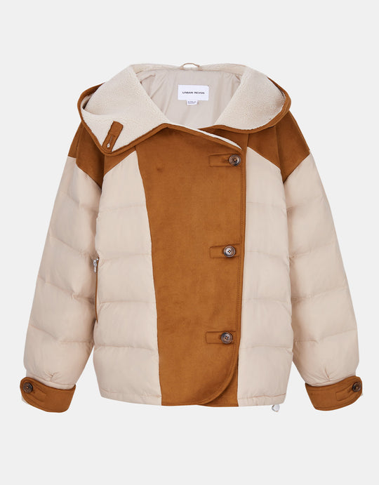 패치워크 버튼업 윈터 코트