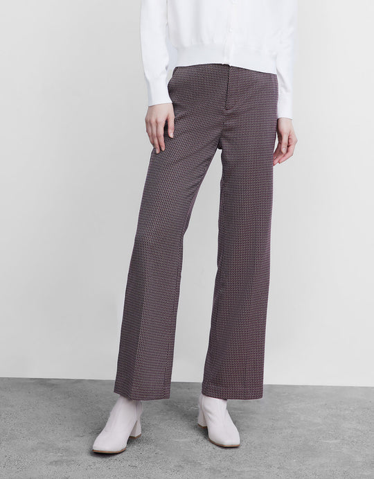 우븐 롱 부츠 컷 팬츠