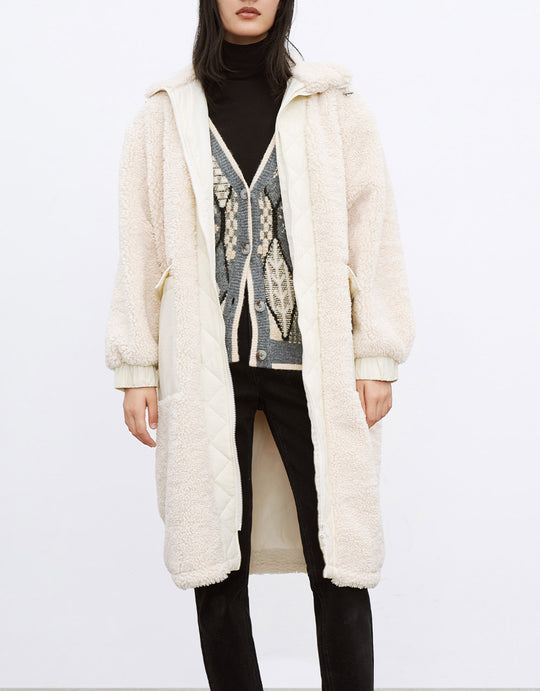 집업 퍼지 테디 코트