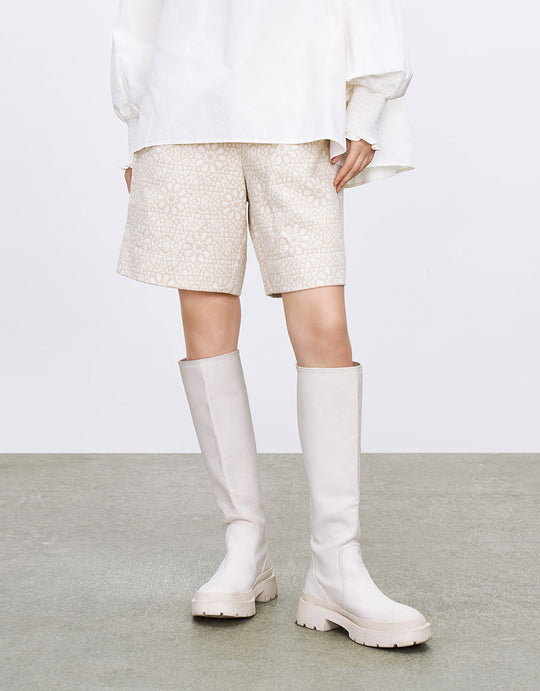 플로럴 자카드 쇼츠