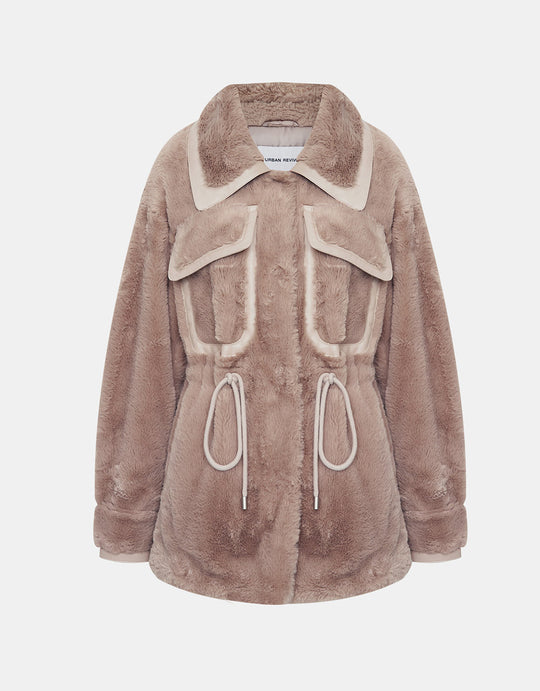 스트링 웨이스트 퍼지 자켓