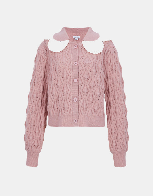 스테이트먼트 칼라 버튼업 카디건