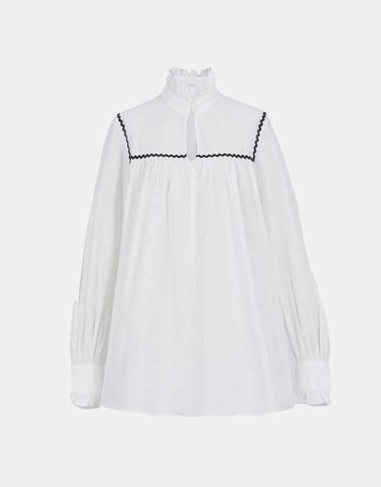 프릴 트리밍 블라우스