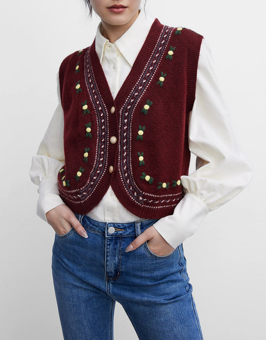 V넥 니트 뷔에스트