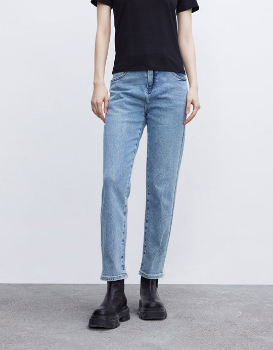 하이 웨이스트 테이퍼드 진