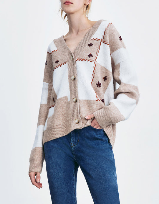 컬러블록 버튼업 카디건