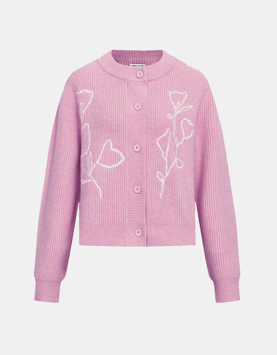 플로럴 자수 버튼업 가디건